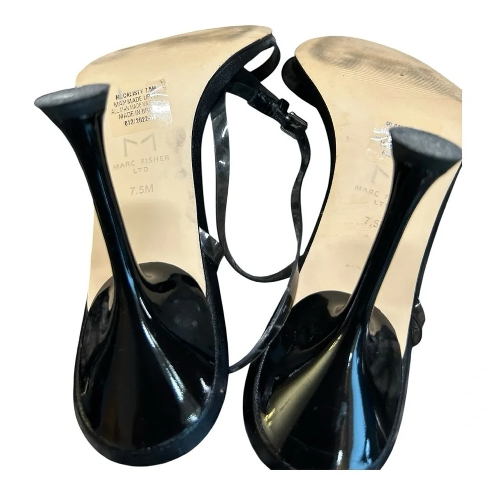 Marc Fisher LTD Calisty Sandal (Women) – Elegant Black Strappy Heels Size 7.5